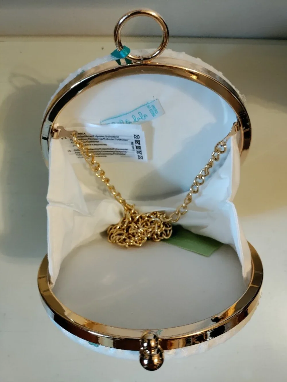 Abel & Lula Girls White Round Floral Clutch Purse 6